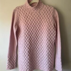 NWT Irelands Eye Trellis Sweater PinkMist Cashmere Wool Knit Mock Neck